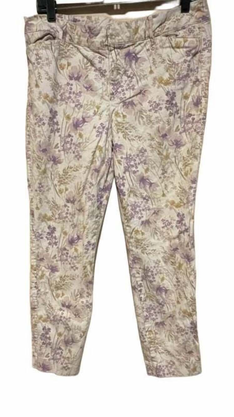 Old Navy Women's Printed Pixie Pants, Size 10, Purple Floral